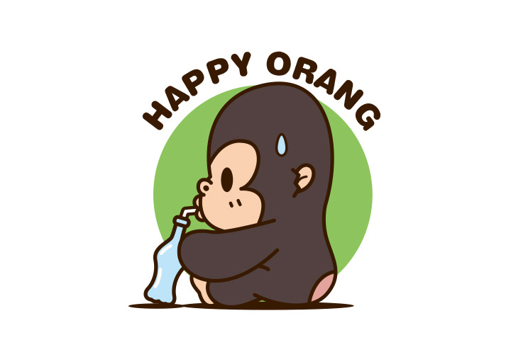 步骤1：喝饮料的小猩猩