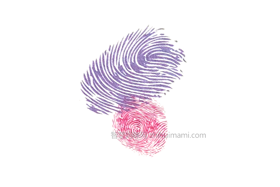 步骤2：用食指蘸取颜料，按在斜指印下。