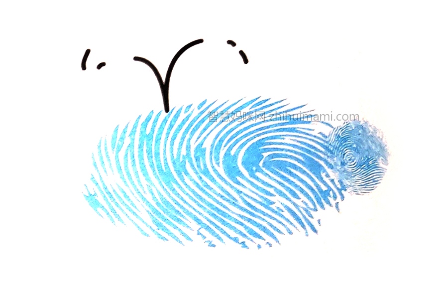 步骤3：画上鲸鱼的水柱。