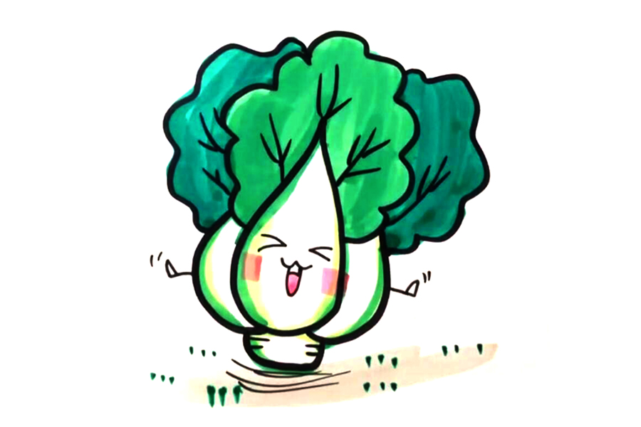 可爱大白菜怎么画