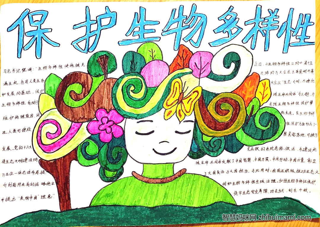 生物多样性保护主题手抄报绘画作品-图8