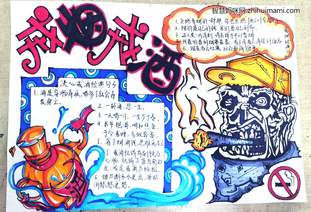 禁酒控烟手抄报简单又漂亮-图4