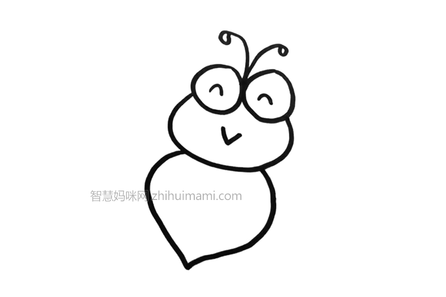 可爱小蜜蜂简笔画画法步骤-图3