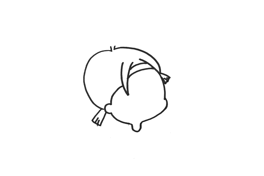 射箭小女孩简笔画教程-图1