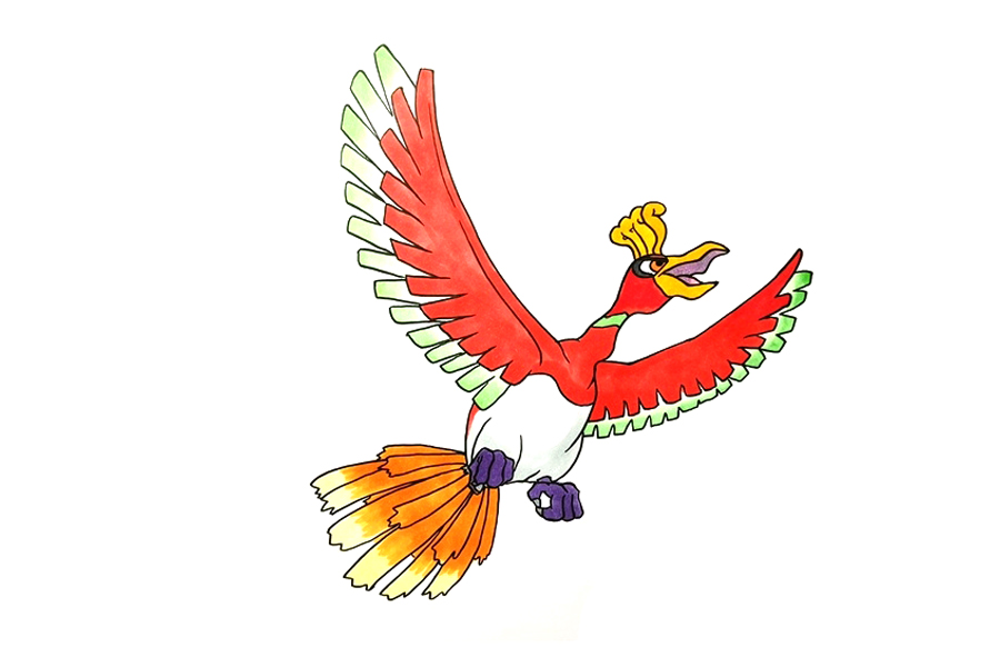 神奇宝贝凤王简笔画