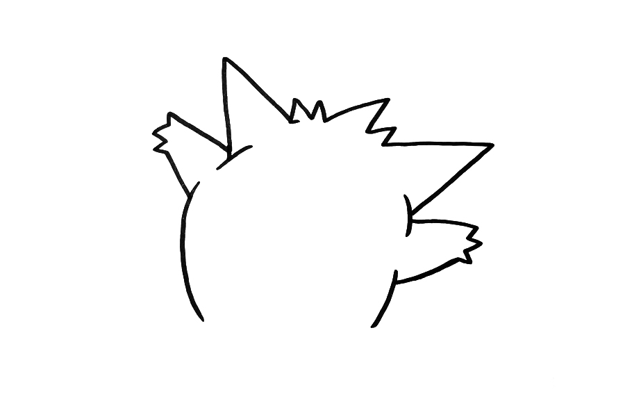 神奇宝贝耿鬼简笔画-图1