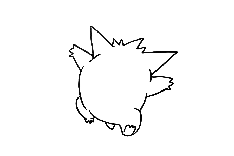 神奇宝贝耿鬼简笔画-图2