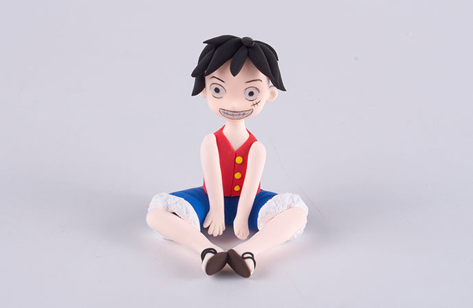 步骤6：把四肢组装好，头部和身体也组装好，路飞基本就完成了。