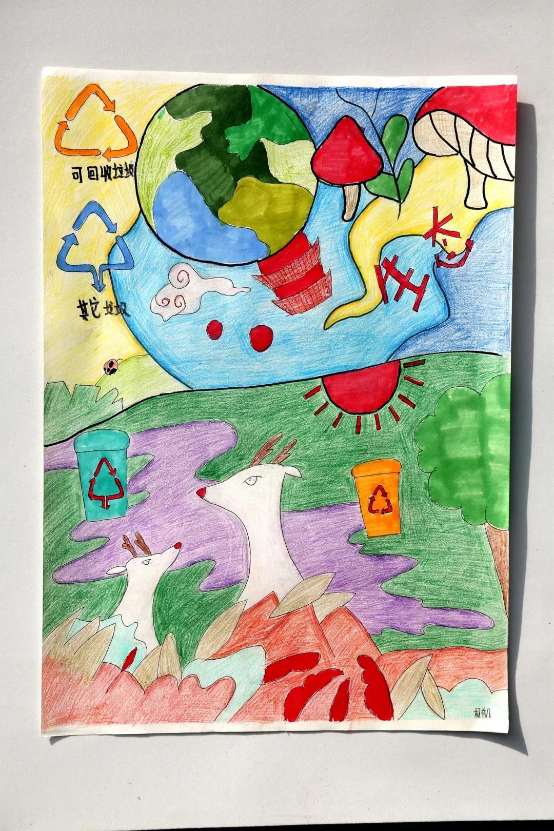 保护生态环境绘画儿童
