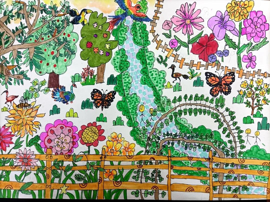 创意儿童画-花园