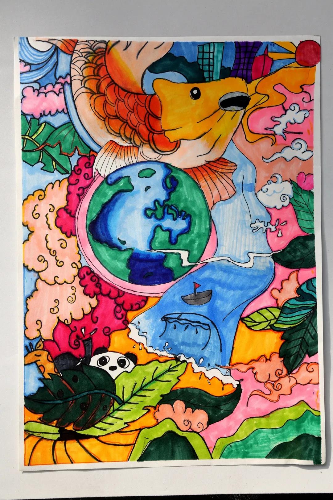 环保主题儿童画-家