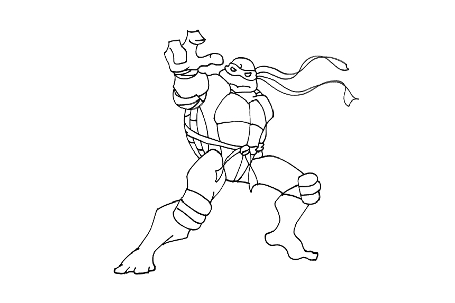 忍者神龟简笔画画法步骤-图3