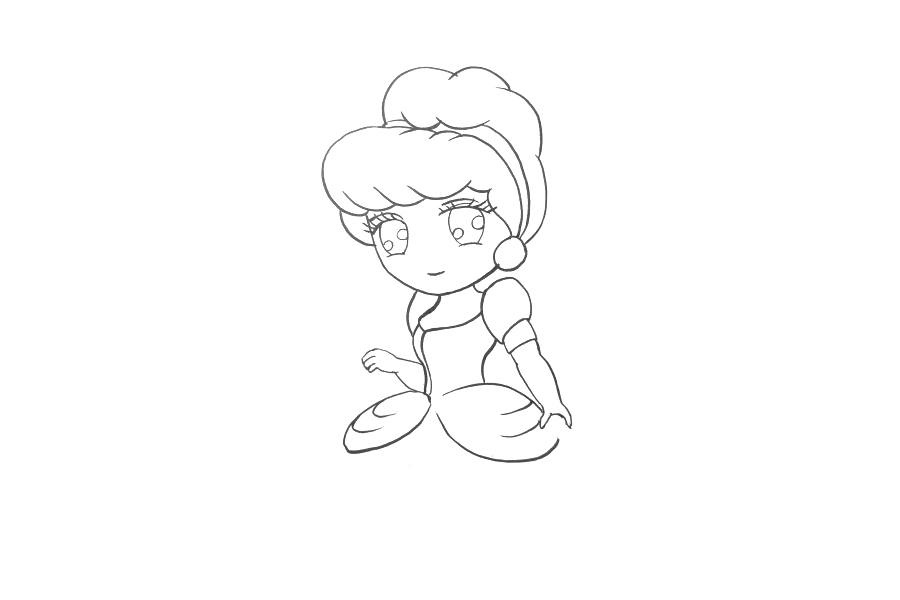 漂亮的灰姑娘简笔画画法教程-图3