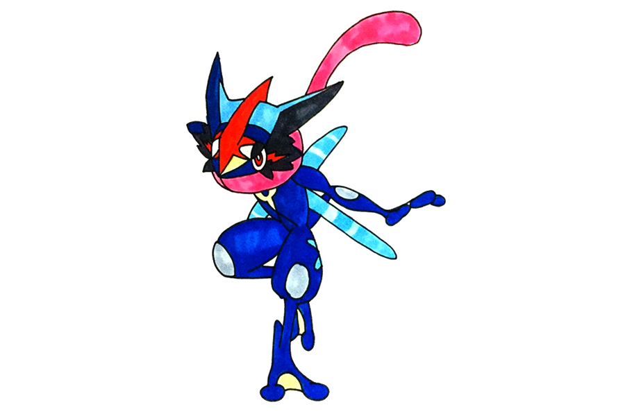 如何画一只甲贺忍蛙