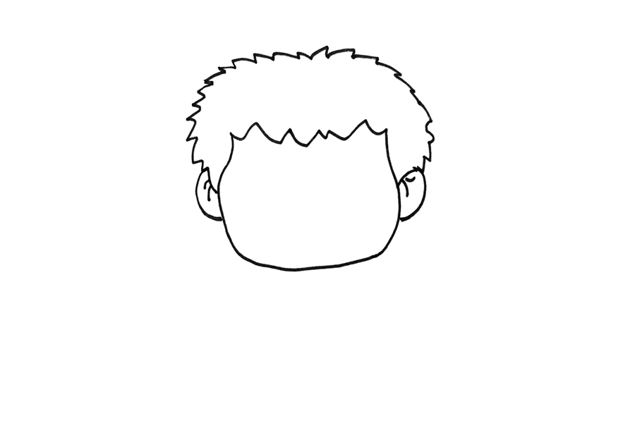 灌篮高手三井寿简笔画画法步骤-图1