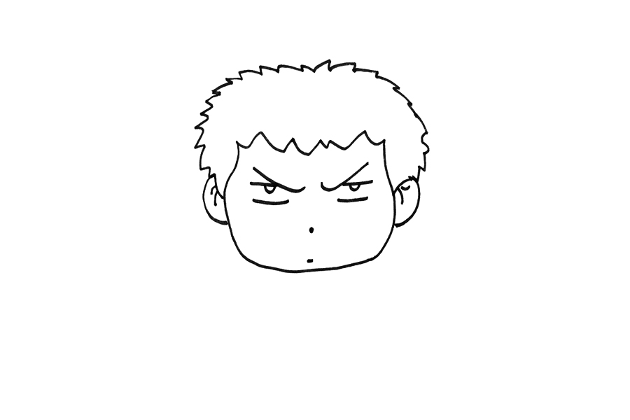 灌篮高手三井寿简笔画画法步骤-图2