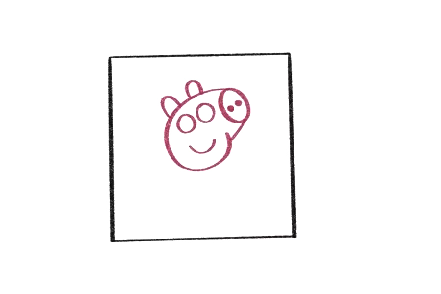 小猪佩奇的简单画法步骤-图3