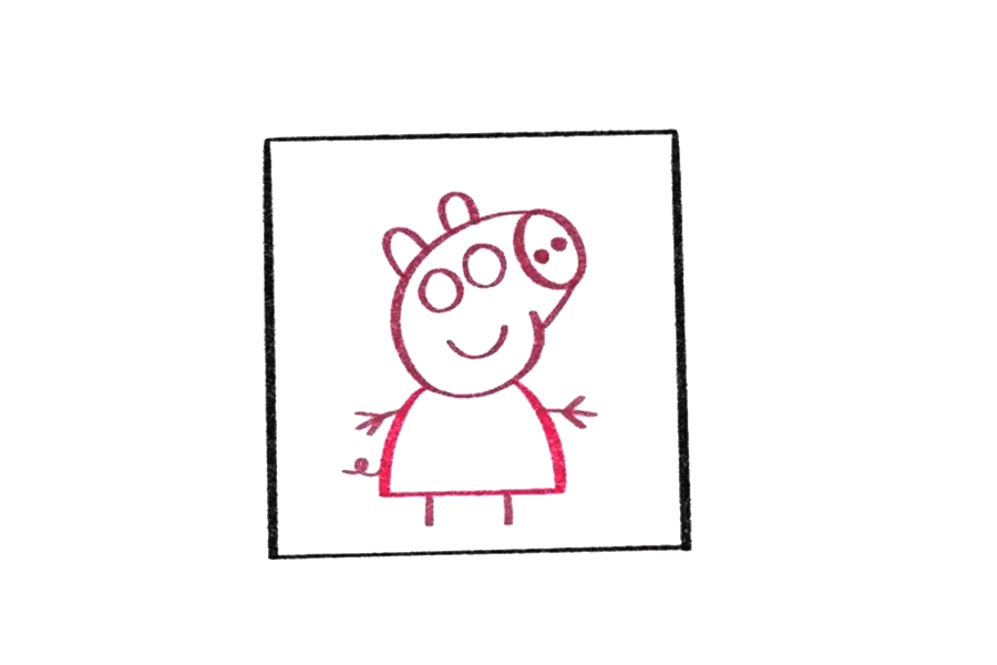 小猪佩奇的简单画法步骤-图4