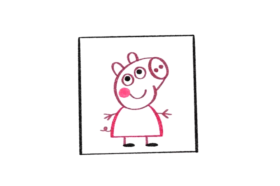 小猪佩奇的简单画法步骤-图5
