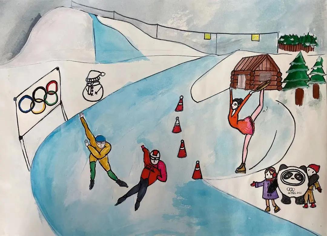 “冰雪情 冬奥梦”主题绘画作品-图11