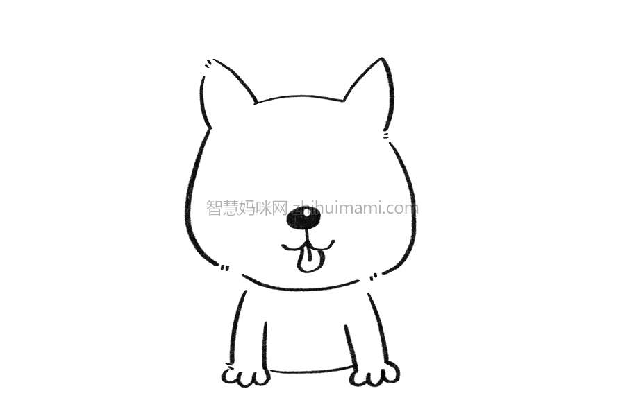 蠢萌的二哈简笔画教程-图6