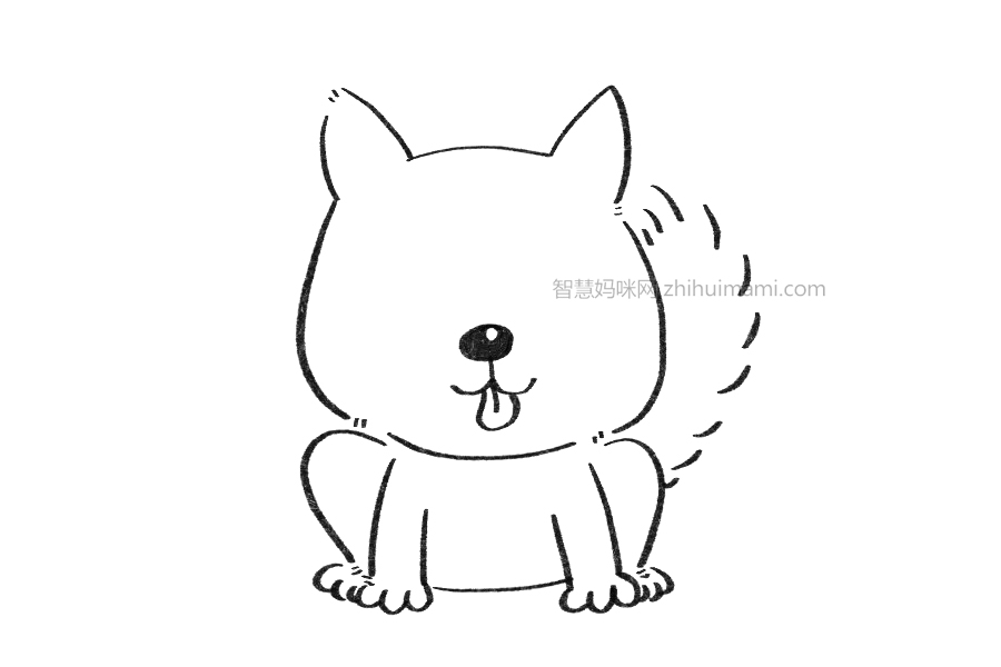 蠢萌的二哈简笔画教程-图8