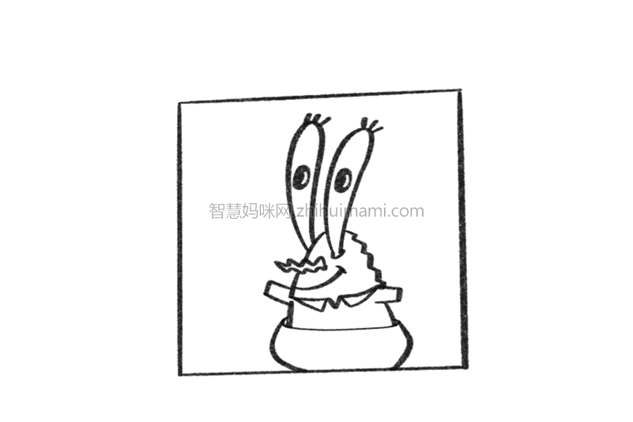 抠门蟹老板简笔画画法步骤-图7