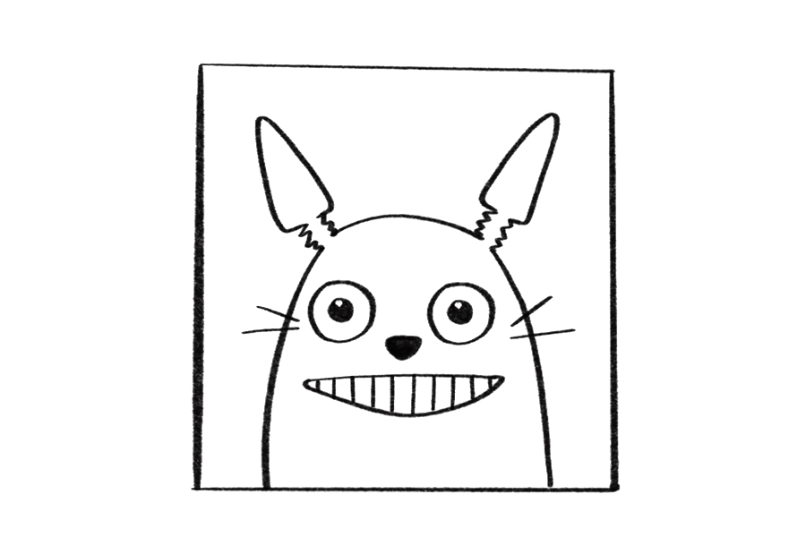 可爱龙猫的简单画法-图7