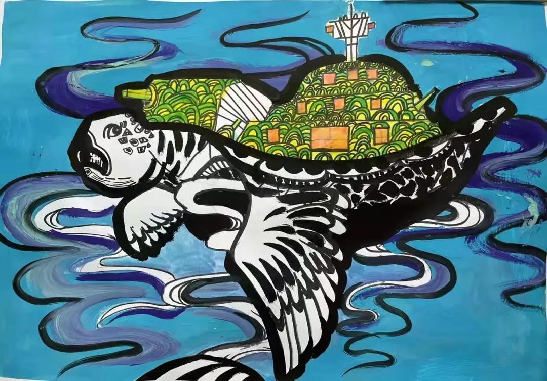 “维护海洋权益，共建强大海防”主题儿童画-图1