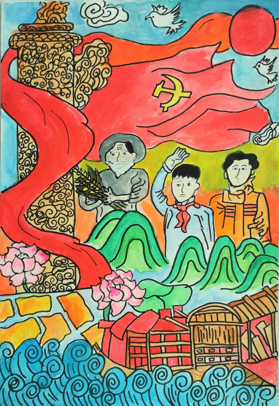 少年强则国强儿童画作品-图2