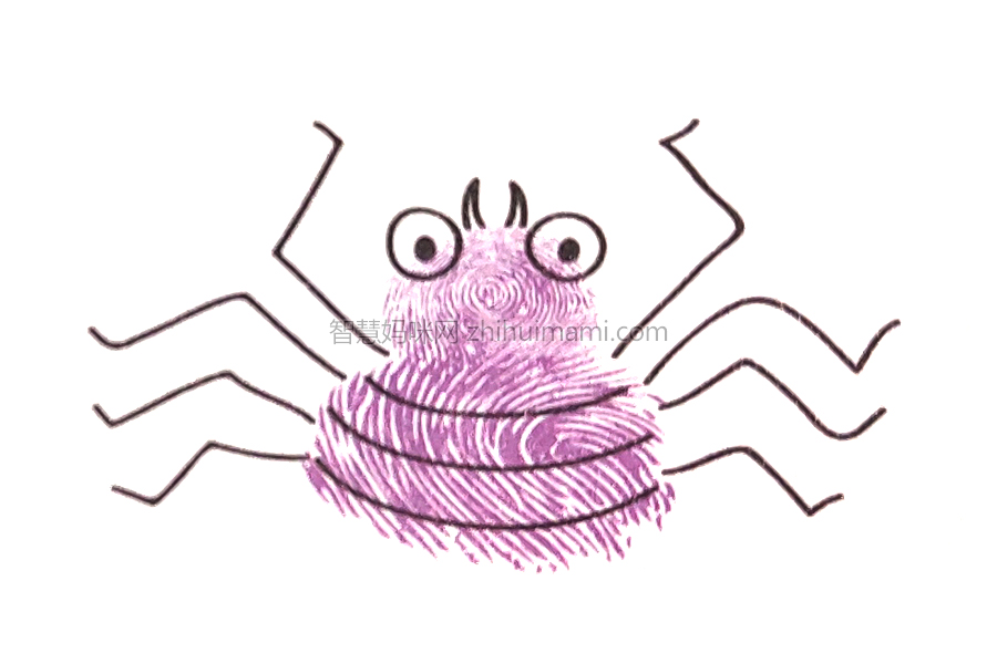 一步一步学画蜘蛛手指画