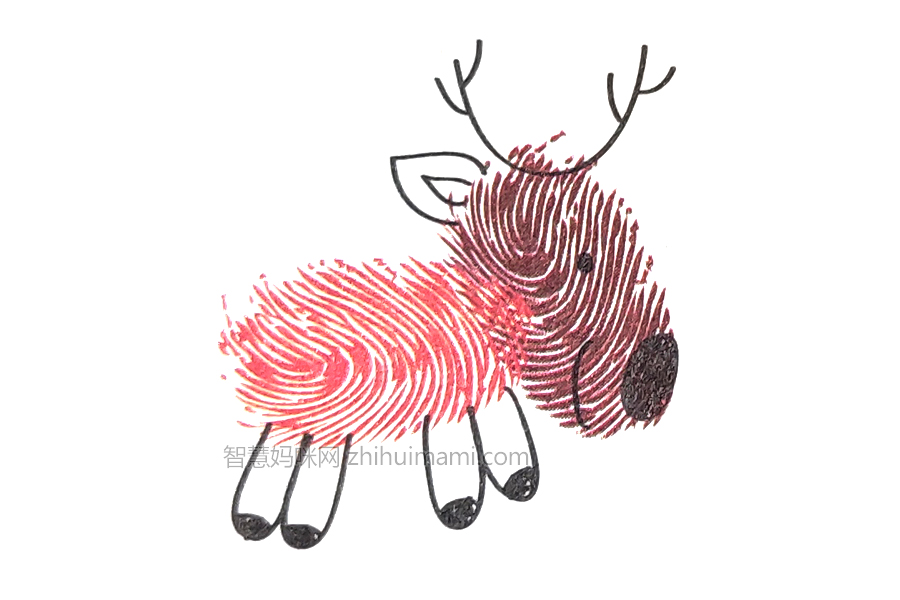 步骤4：加上四条腿，看，驯鹿跑起来了！