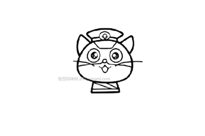 黑猫警长的简单画法-图6