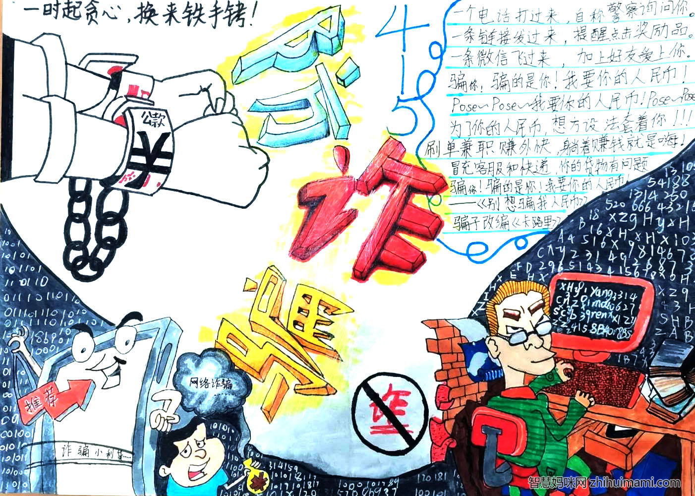 关于防电信诈骗的手抄报5张-图3
