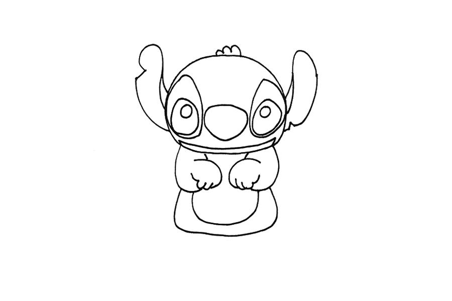 史迪奇简笔画怎么画-图3