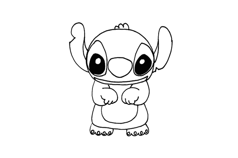 史迪奇简笔画怎么画-图4