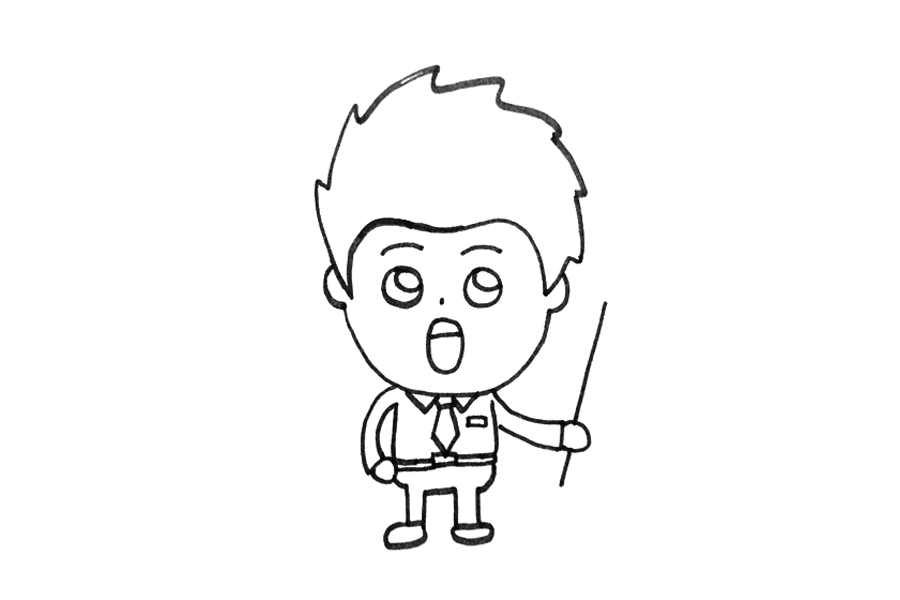 数学老师简笔画画法步骤-图4