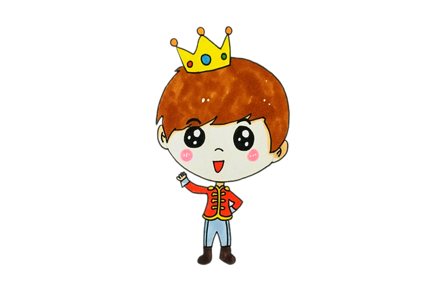 帅气的王子简笔画画法步骤