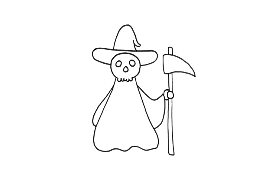 死神简笔画怎么画-图3