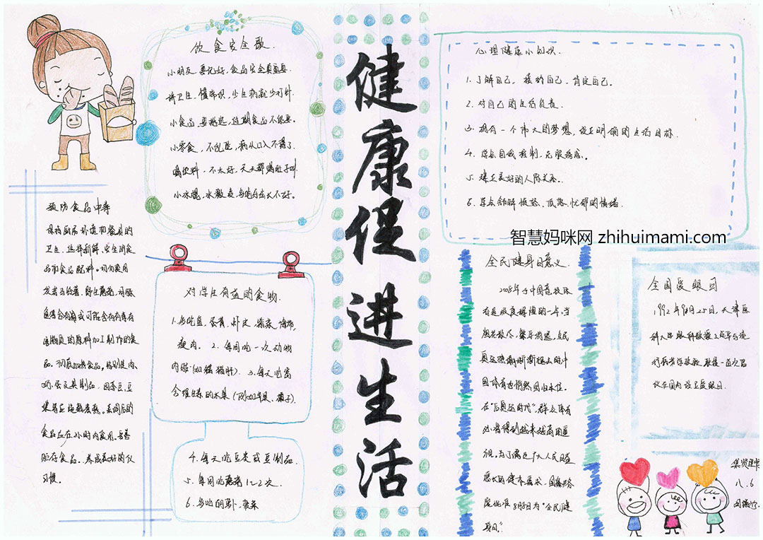 关于生活与健康的手抄报绘画作品-图10