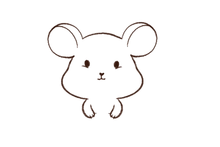 软软的龙猫简笔画画法步骤-图6