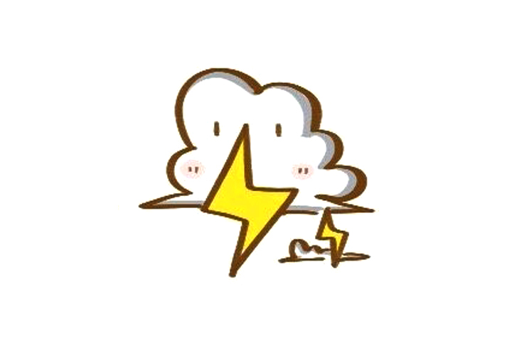 超萌的天气简笔画 雷电