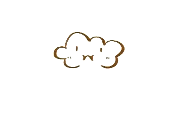 超萌的天气简笔画 下雪-图1