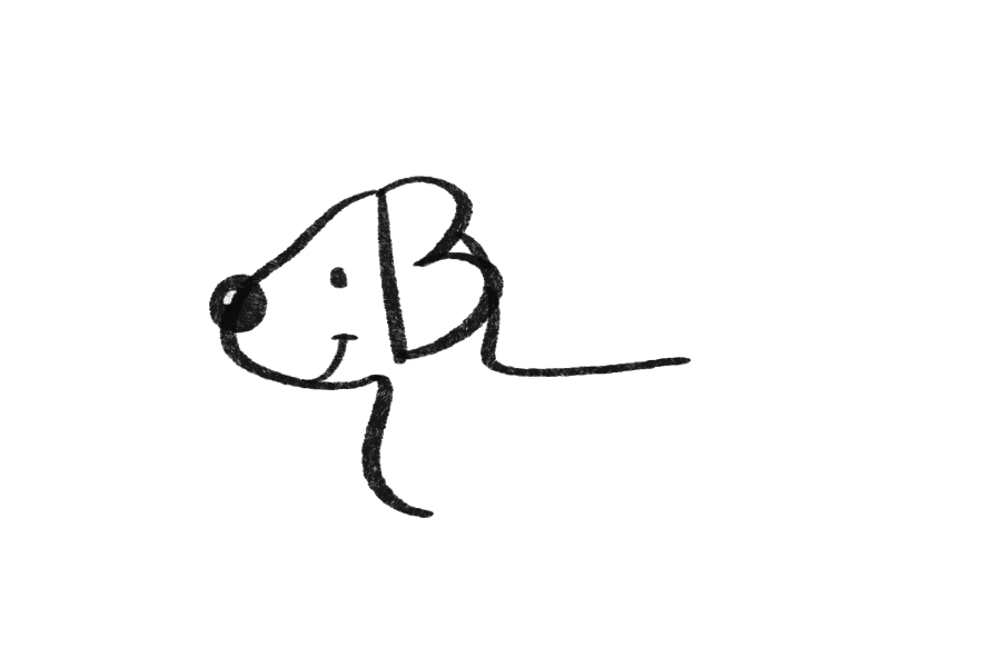 如何用字母B画一只小狗-图3