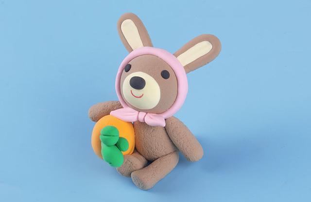 超轻粘土教程 丰收小兔子