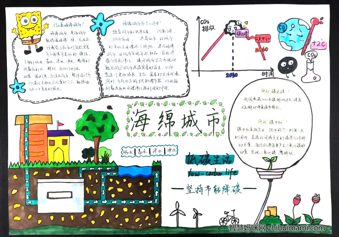 9张漂亮的海面城市主题手抄报-图7