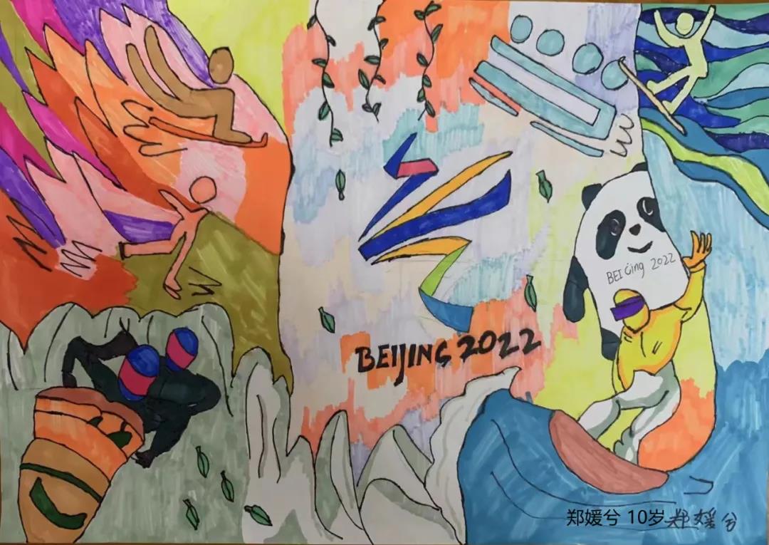 “激情冬奥，中国加油”主题儿童画-图7