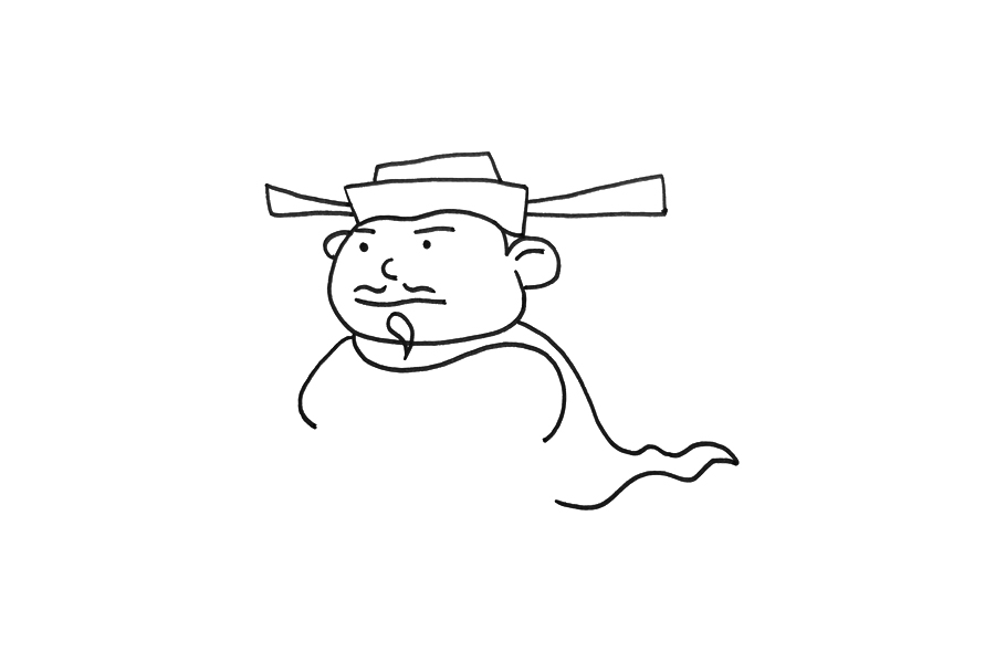 宋江简笔画画法步骤-图3