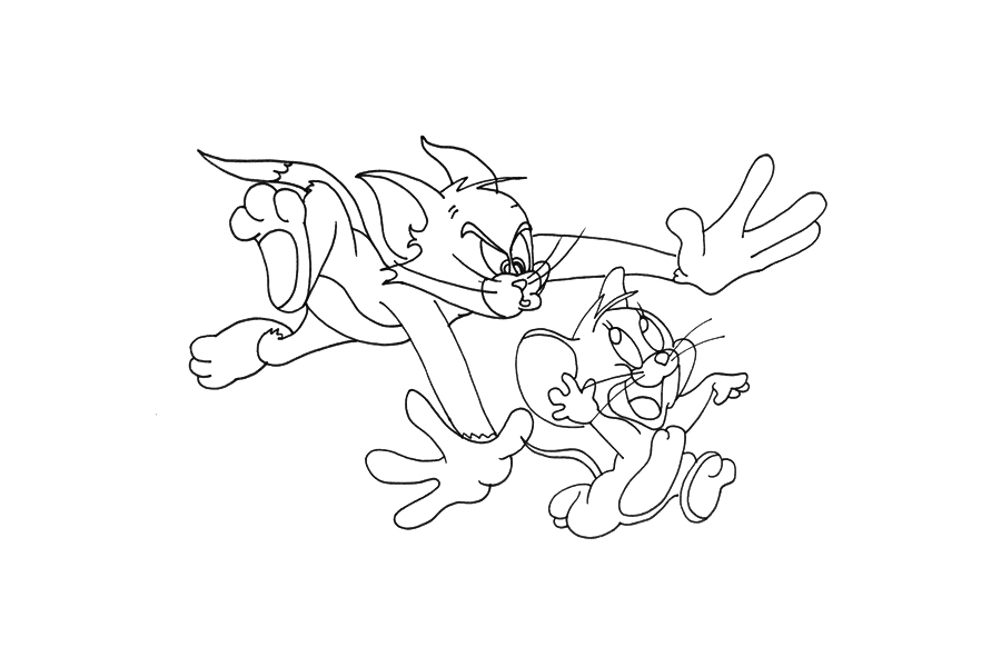 猫捉老鼠简笔画画法步骤-图4