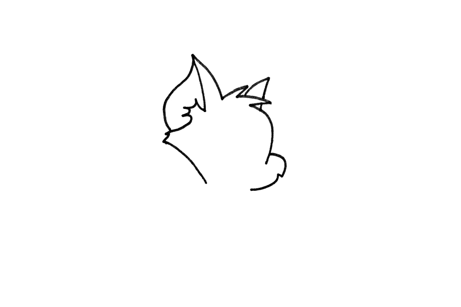 汤姆猫简笔画步骤-图1